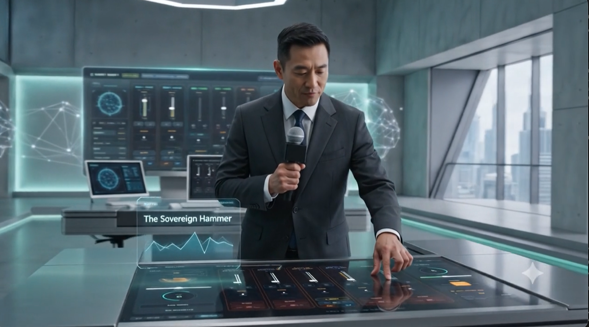 Driving the console by hand on a touch surface